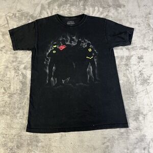 Adult Justice League Green Lantern Superman Batman Flash T-Shirt Size M Black